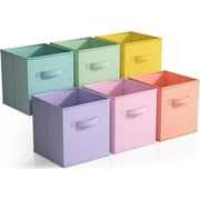 Sorbus Collapsible Fabric Cube Storage Bins (10.5" x 10.5"), 6 Pack, Multicolor