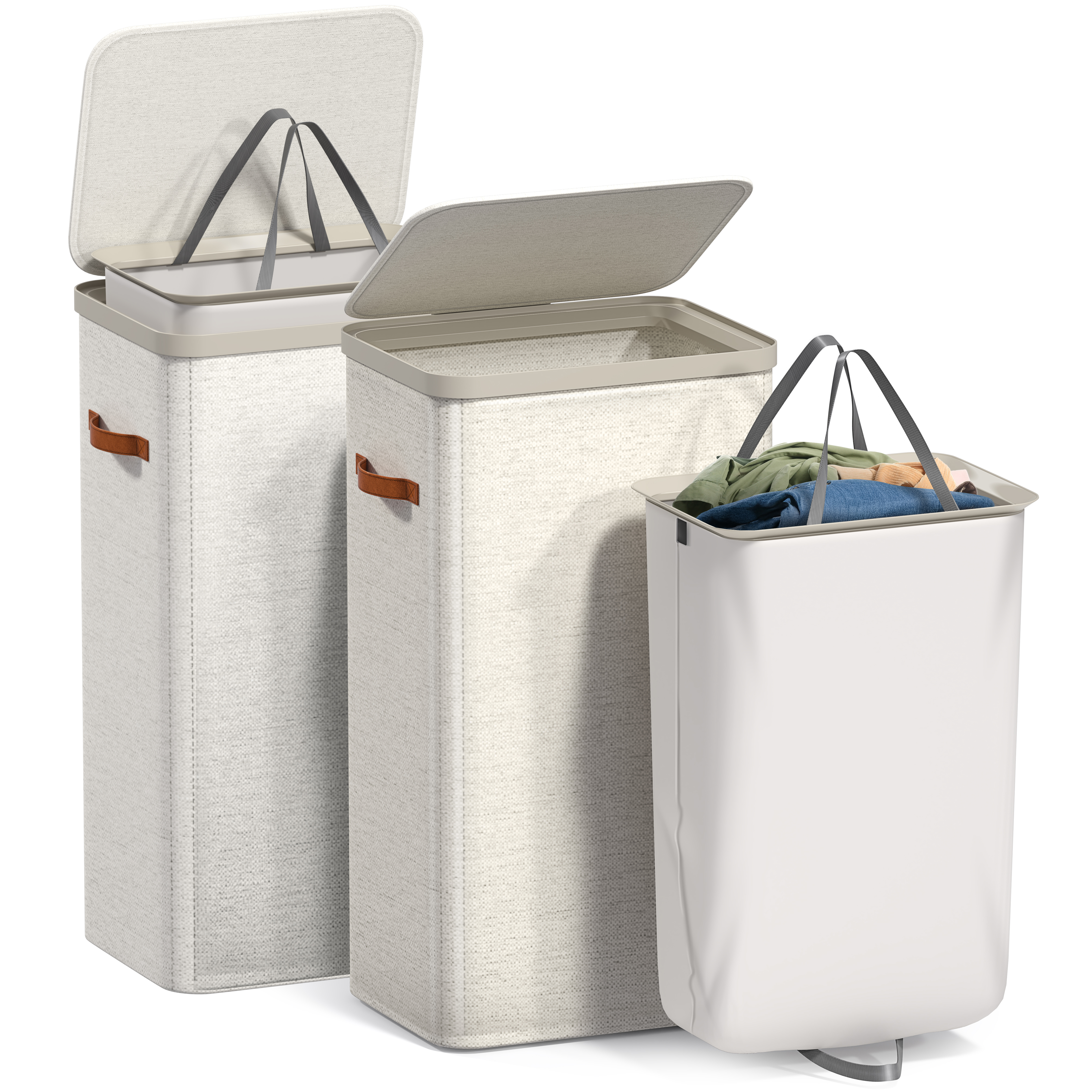Hamper Pac Sorbus Collapsible Fabric Laundry Hamper 2-Pack with Removable Bag, 1 ...
