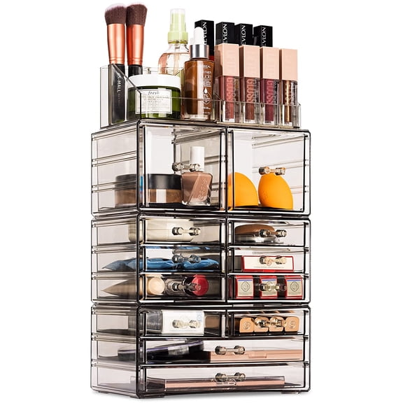 Sorbus Cosmetic Makeup and Jewelry Storage Case Tower Display Organizer - Spacious Design - Great for Bathroom, Dresser, Vanity and Countertop (Marble)