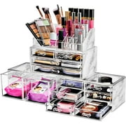 Sorbus Cosmetic Makeup and Jewelry Storage Case Tower Display Organizer - Marble
