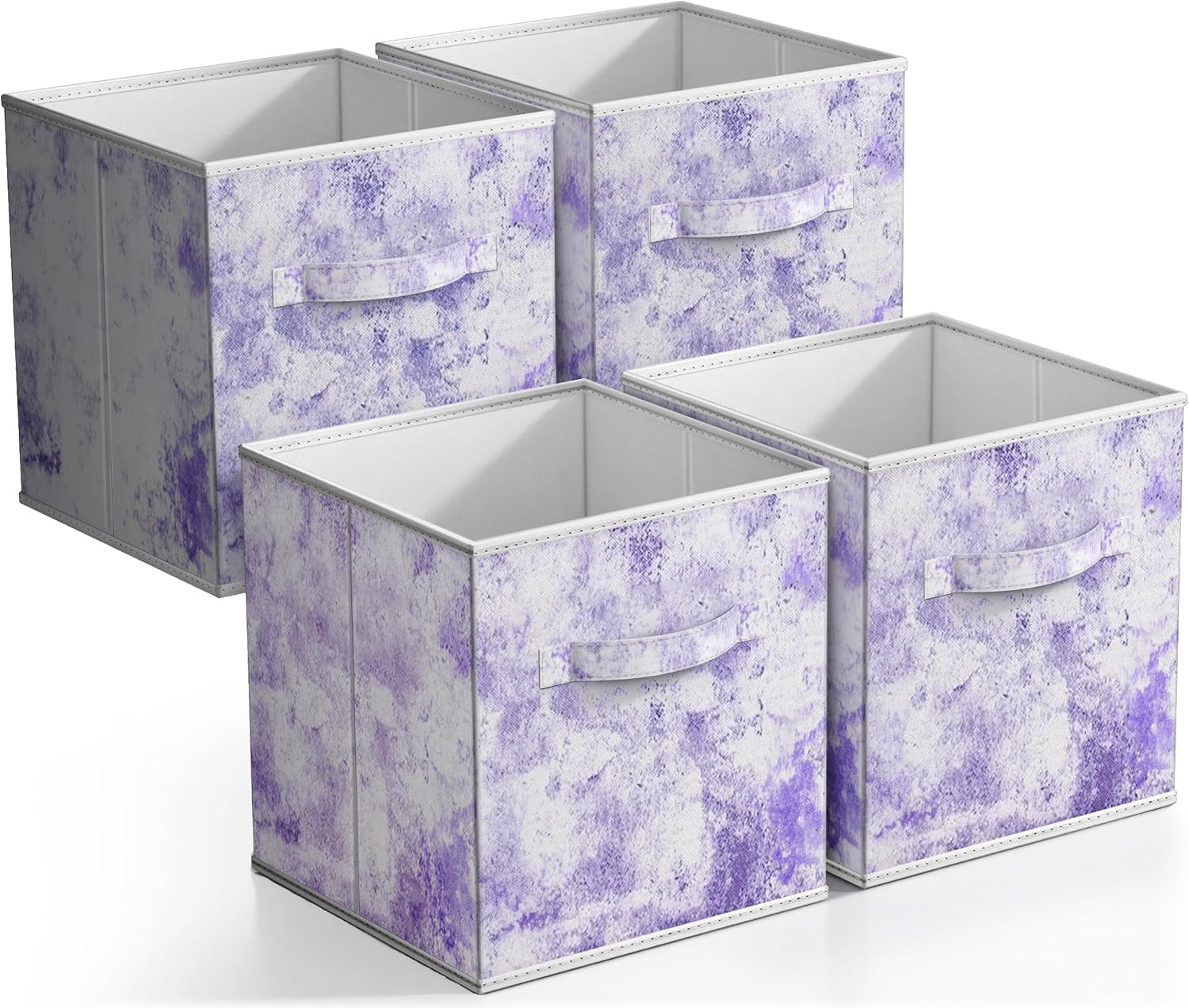 Star Motif Storage Box For Kids - Light Blue Fabric Toy Organizer For Cube Shelves, 33x33x33 Cm