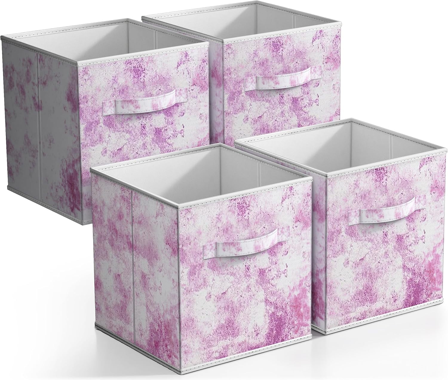 Sorbus Cube Storage Bins Cube Foldable Fabric Basket Bin Box Shelves Cubby Cloth Organizer Great for Kids Nursery Closet Shelf Playroom Home Organization 4 Pack Tie Dye Pink Walmart