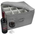 thumbnail image 1 of Sorbus Deluxe Stemware Storage - Quilted Gray Case for 12 - Protects and Transports Glasses & Flutes, 1 of 6