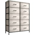 thumbnail image 1 of Sorbus Dresser with 10 Faux Wood Drawers - Storage Unit Organizer Chest for Clothes - Bedroom, Hallway, Living Room, Closet, & Dorm Furniture - Steel Frame, Wood Top, & Easy Pull Polyester Fabric Bins, 1 of 8