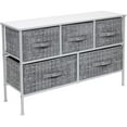 thumbnail image 1 of Sorbus Dresser with 5 Drawers - Furniture Storage Chest Tower Unit for Bedroom, Hallway, Closet, Office Organization - Steel Frame, Wood Top, Easy Pull Fabric Bins (Gray/White), 1 of 10