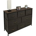 thumbnail image 1 of Sorbus Dresser with 8 Drawers - Furniture Storage Chest for Kids Clothing Organization, Bedroom, Hallway, Closet, Office - Steel Iron Frame, Rustic Farmhouse Wood Top, Fabric Bins (Brown), 1 of 10