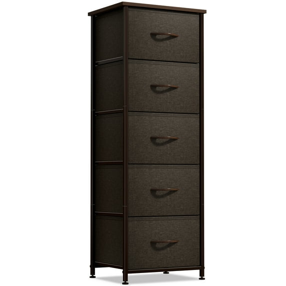 Sorbus Dresser Storage Tower, Organizer for Closet, Tall Dresser for Bedroom, Chest Drawer for Clothes, home office, Living Room, College Dorm, Steel Frame, Wood Top, Fabric, 5 Drawers