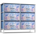thumbnail image 1 of Sorbus Dresser with 6 Drawers - Furniture Storage Chest Tower Unit for Bedroom, Hallway, Closet, Office Organization - Steel Frame, Wood Top, Tie-dye Fabric Bins (6-Drawer, Pink/Blue), 1 of 8