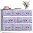 thumbnail image 1 of Sorbus Dresser with 8 Fabric Bins Drawers - Kids Furniture Storage Chest for Clothing Toys Organization, Bedroom, Closet (Tie-Dye Purple), 1 of 6