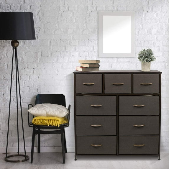 Sorbus Dresser with 9 Drawers- Brown