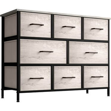 Sorbus Dresser with 8 Fabric Drawers – Wide Storage Chest, Collapsible & Portable TV Stand – Organizing for Bedroom & Living Room, Greige