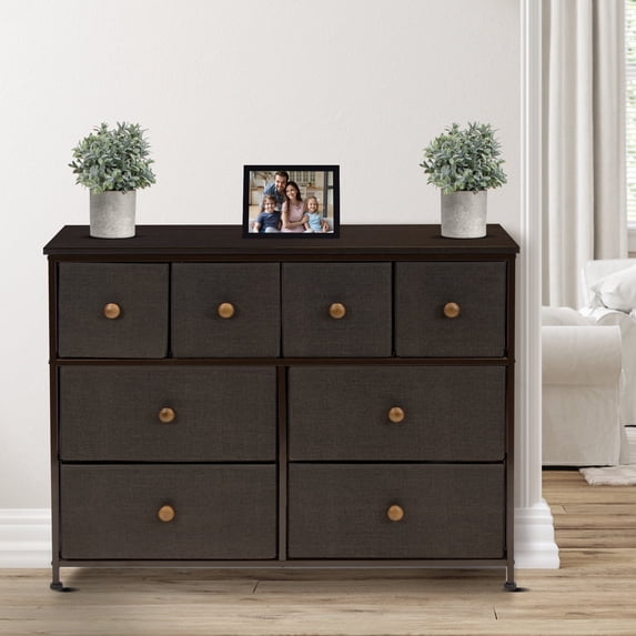 Sorbus Fabric Dresser for Bedroom - Chest of 8 Drawers, Storage Tower, Clothing Organizer, for Closet, for Living Room, Steel Frame, Fabric Bins - Knob Handle (Brown)
