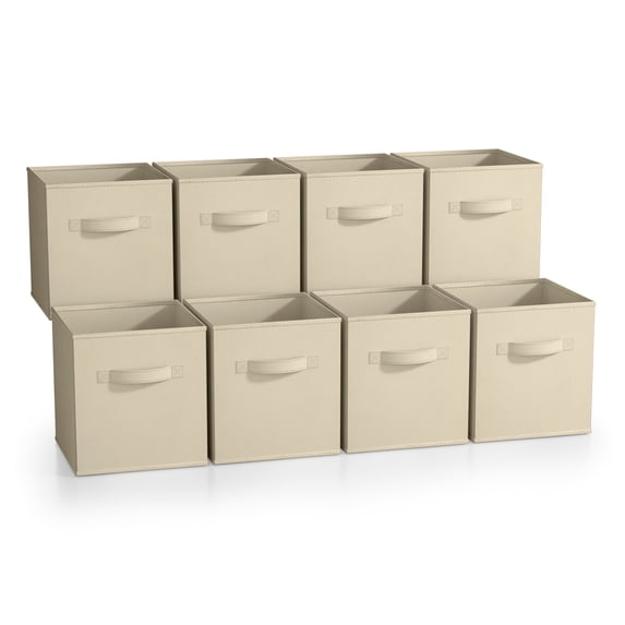 Sorbus Fabric Storage Bins 11" Foldable Cubes With Handles For Pantry, Cubbies, Toy And Closet Shelving Organization - 8Pk