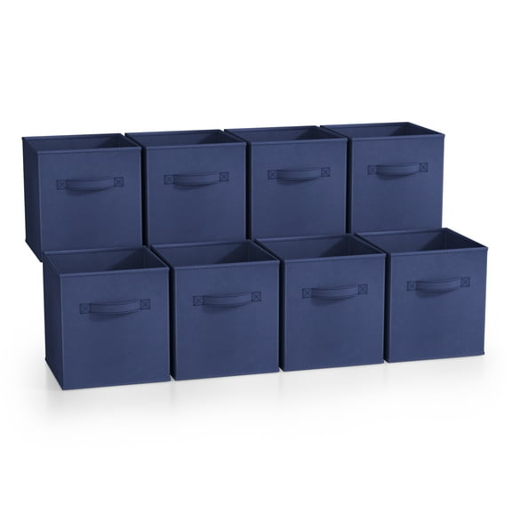 Sorbus Fabric Storage Bins 11" Foldable Cubes With Handles For Pantry, Cubbies, Toy And Closet Shelving Organization - 8Pk