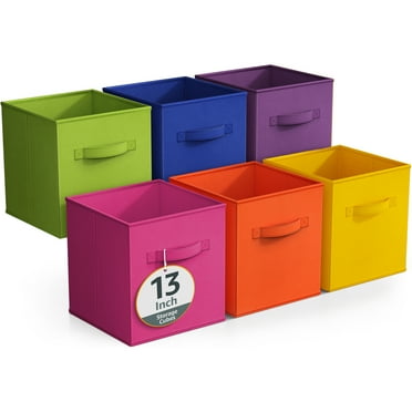 Sorbus Fabric Storage Bins 13" Foldable Cubes With Handles For Pantry, Cubbies, Toy And Closet Shelving Organization - 6Pk