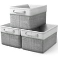 thumbnail image 1 of Sorbus Fabric Storage Bins for Shelves - 15" Sturdy Collapsible Baskets with 2 Handles, 3-Pack for Home Organization, Closets, Toys, Clothes, White/Gray, 1 of 7