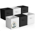 thumbnail image 1 of Sorbus Fabric Storage Cubes - 6 Foldable Storage Bins for Organizing Pantry, Cubbies, Toy Box - Clothes Storage & Closet Organizer - 13 Inch Collapsible Cube Baskets for Shelves with Handle, 1 of 7
