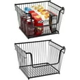 thumbnail image 1 of Sorbus Farmhouse Scoop Storage Bin Wire Baskets with Handles, Stackable Basket Set Organizers for Home, Kitchen Pantry, Bathroom, Laundry, Closet Organization, Iron Metal (2-Pack, Black), 1 of 7