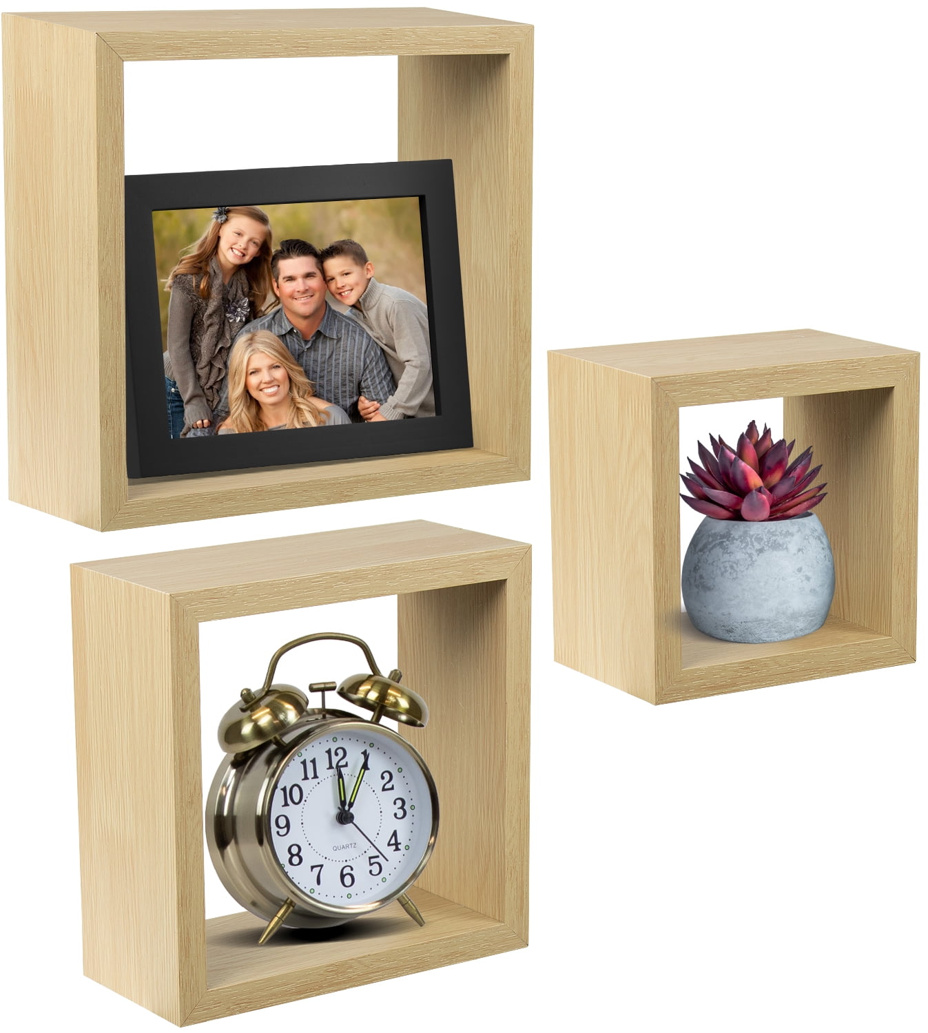 Sorbus Floating Shelves Set of Three Hanging Cube Wall Shelves