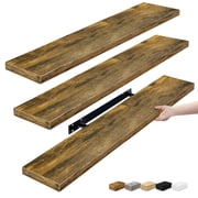 Sorbus 3-Pack 35"x9" Floating Wall Shelves for Bedroom, Kitchen, Bathroom, Home Décor, Brown