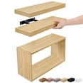 thumbnail image 1 of Sorbus Floating Shelves for Wall Set of 3 - Bathroom Shelves for Wall Storage, Over Toilet, Bedroom, Farmhouse, Wall Decor - 2 Floating Shelves with Invisible Brackets & 1 Rectangular Box, 1 of 7