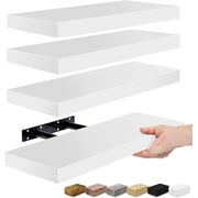 Sorbus Floating Shelves, Wall Shelves for Bedroom, Kitchen, Living Room, Bathroom Shelves Over The Toilet (4-Pack)