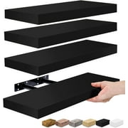 Sorbus Floating Shelves, Wall Shelves for Bedroom, Kitchen, Living Room, Bathroom Shelves Over The Toilet (4-Pack)