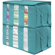 Sorbus Foldable Storage Bag Organizers, 3 Sections, Great for Clothes, Blankets, Closets, Bedrooms, and More (2 Pack)