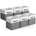 thumbnail image 1 of Sorbus 6-Pack Foldable Storage Bins – 11" Fabric Organizer Cubes for Closet, Shelves & Cubbies, Gray/White, 1 of 6