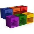 thumbnail image 1 of Sorbus Foldable Storage Bins – Set of 6 Fabric Cubes with Clear Window & Handles for Shelves and Closets (Bold Color Mix), 1 of 6