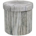 thumbnail image 1 of Sorbus Foldable Storage Ottoman with Lid – Collapsible Footstool, Toy Box, Storage Chest, Hassock – Tree Stump Design (Grey), 1 of 8