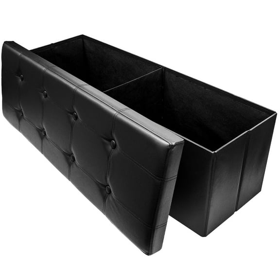 Sorbus Folding Storage Ottoman Bench 43" Leather Ottoman with Storage, 700lbs Capacity, Bedroom, Entryway