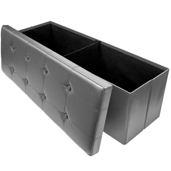 Sorbus Folding Storage Ottoman Bench  43" Leather Ottoman with Storage, 700lbs Capacity, Bedroom, Entryway