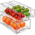 thumbnail image 1 of Sorbus Fridge Drawers - Clear Stackable Pull Out Refrigerator Organizer Bins (1 Large, 2 Small), 1 of 6