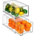 Sorbus Fridge Drawers Clear Plastic Pull Out Refrigerator Organizer
