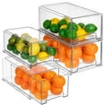 thumbnail image 1 of Sorbus Fridge Drawers - Clear Stackable Pull Out Refrigerator Organizer Bins - Food Storage Containers for Kitchen, Refrigerator, Freezer & Vanity (4 Pack | Large), 1 of 9