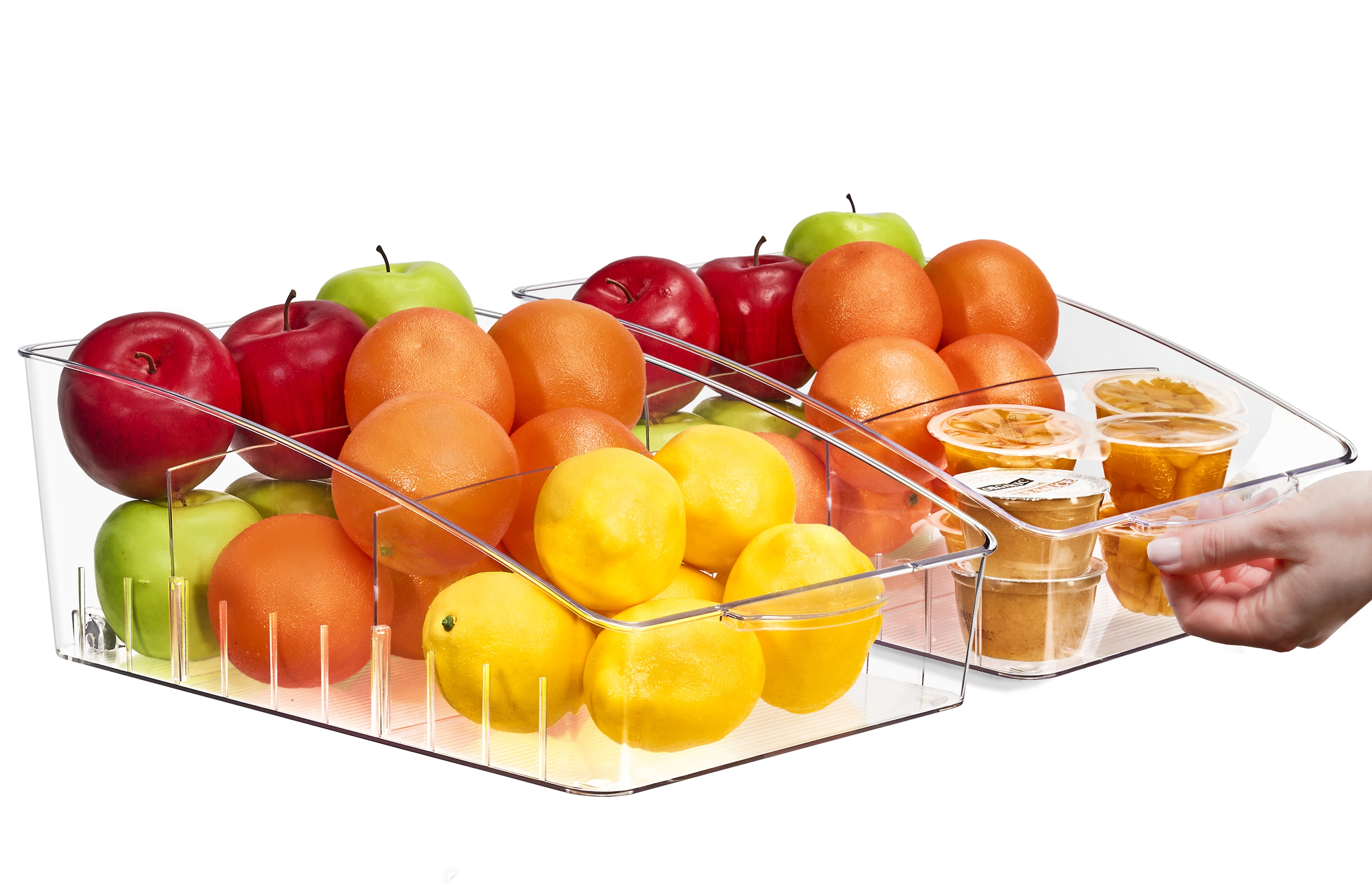 Sorbus Fridge Organizer with CurvEase Access Roll Out Clear Design