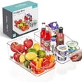 thumbnail image 1 of Sorbus Fridge Organizer on Wheels - Rolling Fridge Organizers and Storage Clear Design with Dividers & Handles for Kitchen Organization and Storage (Curved Top, Medium - 2 Pack), 1 of 7