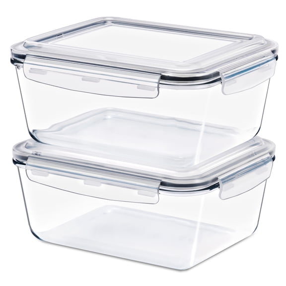 Sorbus Glass Meal Prep Containers with Airtight Lids, Dishwasher, Oven & Freezer Safe, Set of 2