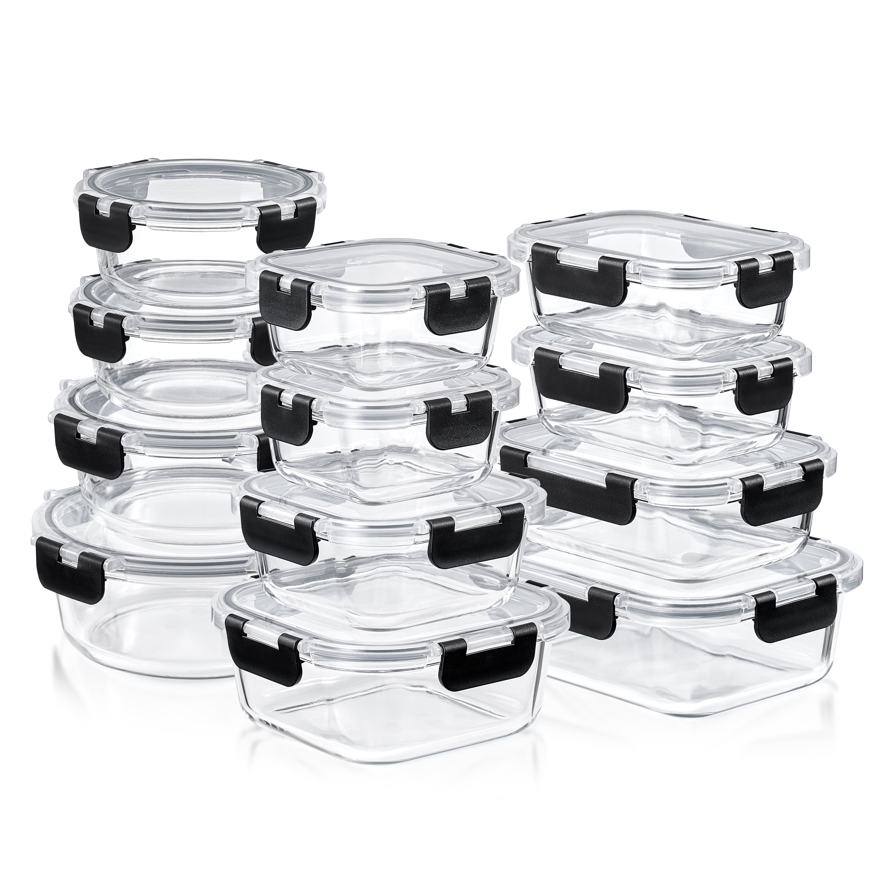 Sorbus Glass Meal Prep Containers with Airtight Lids, Oven Freezer Dishwasher Safe, 12-Piece Set