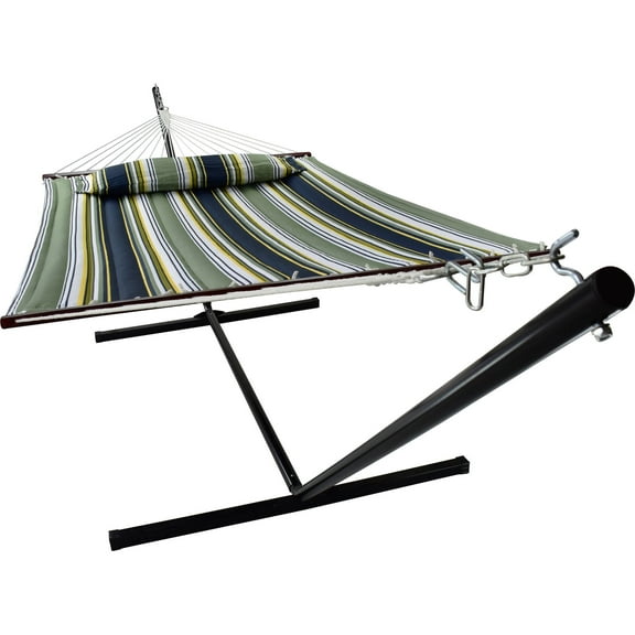 Sorbus Hammock with Spreader Bars and Detachable Pillow, Heavy Duty, 450-Pound Capacity