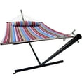 thumbnail image 1 of Sorbus Hammock with Stand & Spreader Bars and Detachable Pillow, Heavy Duty, 450 Pound Capacity for Indoor/Outdoor (Blue Red), 1 of 5