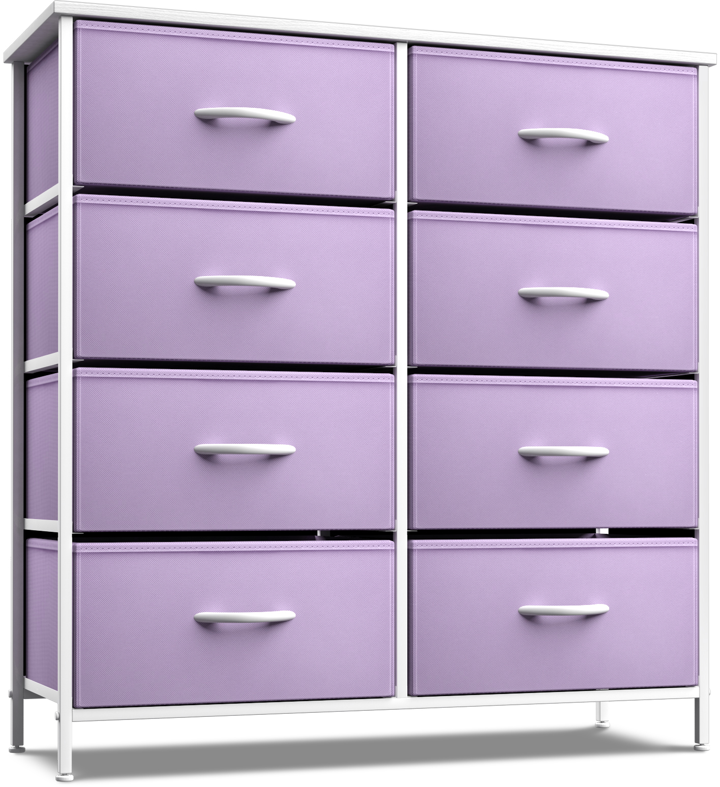 Sorbus Kid Dresser with 8 Fabric Bin Drawers - Pastel Color Furniture Storage Chest - Bedroom, Closet, and Toys Organizer - Purple