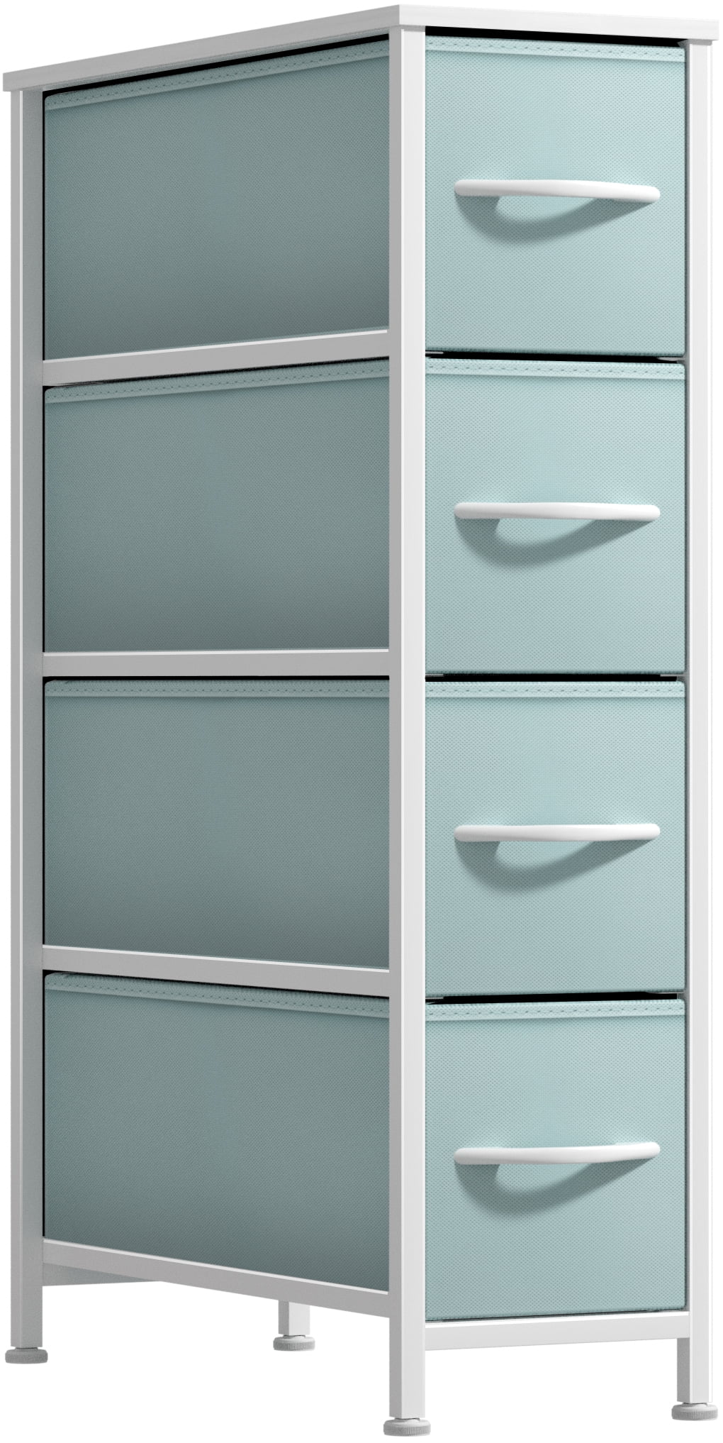 Sorbus Kids 4-Drawer Narrow Dresser, Slim Vertical Storage Chest, Aqua