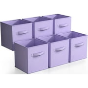 Sorbus Kids Collapsible Fabric Cube Storage Bins, 6 Pack:  Contemporary Decor Organization (Purple)