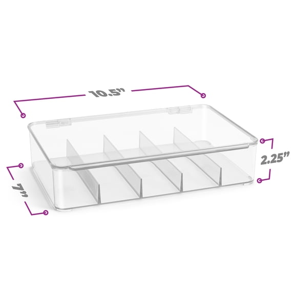 Sorbus LEGO Storage Case with Hinged Lid, Clear Stackable Plastic Organizer for Small Toys