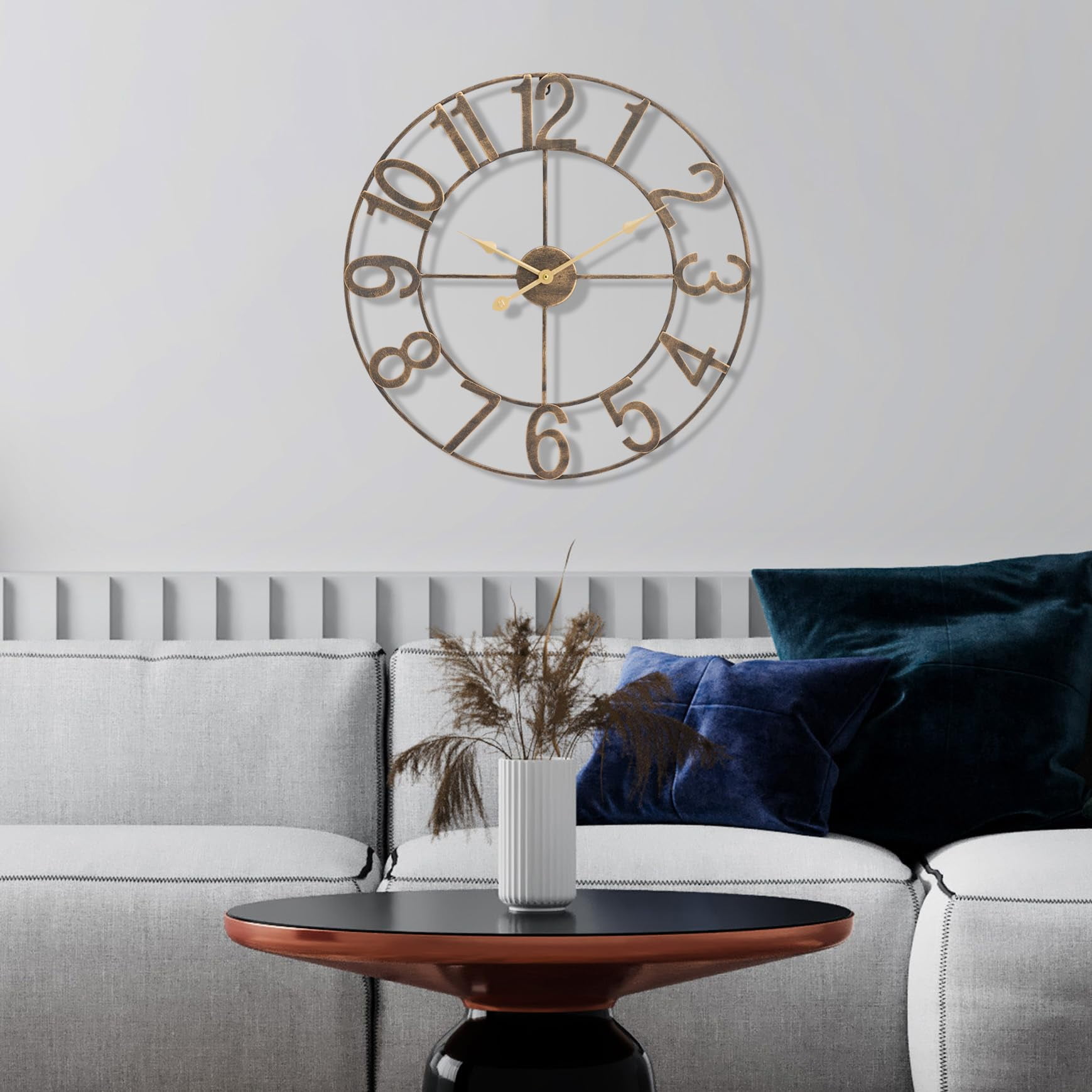 Sorbus Large 24 inch Decorative Round Analog Wall Clock Battery ...