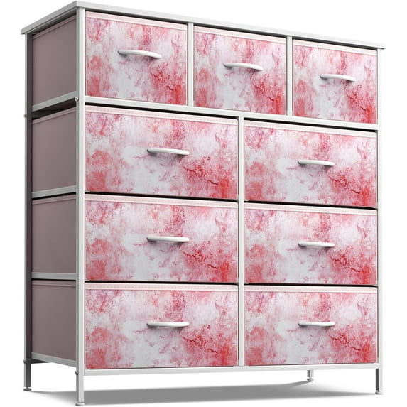 Sorbus Large 9 Drawer Dresser for Kids Bedroom, Tie-Dye Colors