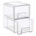 thumbnail image 1 of Sorbus Large Clear Stackable Makeup Storage Drawers, 2-Pack Plastic Pull-Out Organizer Bins, 1 of 7