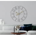 thumbnail image 1 of Sorbus Large Metal Numerical Wall Clock for Living Room Decor (Silver, 24" Diameter), 1 of 7